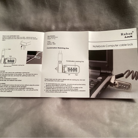 RUBIN Laptop computer lock. NIB - Picture 8 of 8